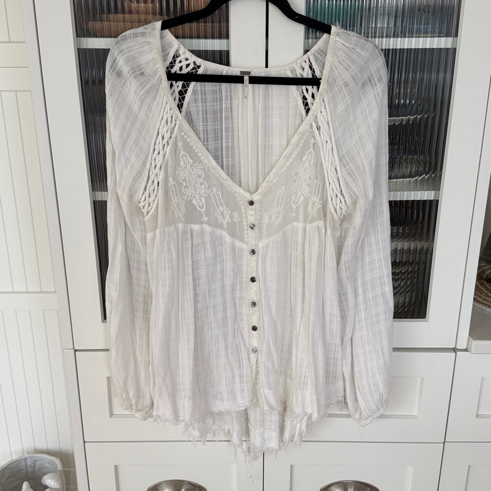 Free People white poet blouse